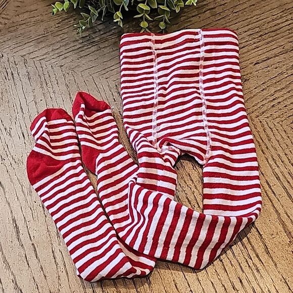 Red and white stripe stockings Rae Dunn One size but i say it fits 3/4 perfectly - Picture 1 of 8